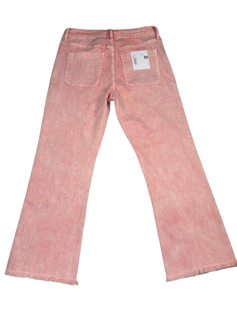 VERVET Pink Acid Wash Wide Leg Raw Hem Jeans Size 30 NWT - Picture 2 of 9